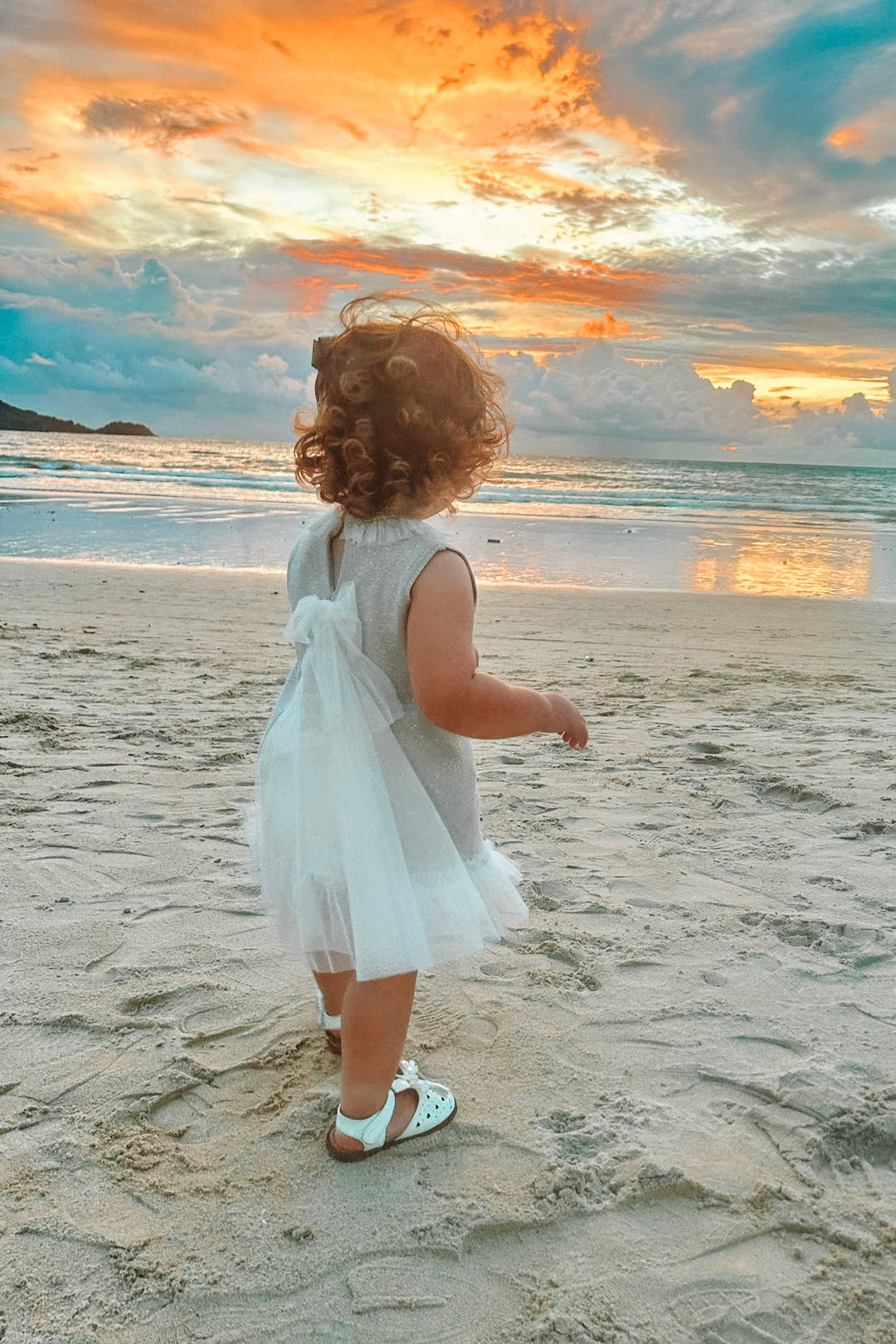 Granlei "Grace" Sparkly Stone Knitted Tulle Bow Dress - Millie and John