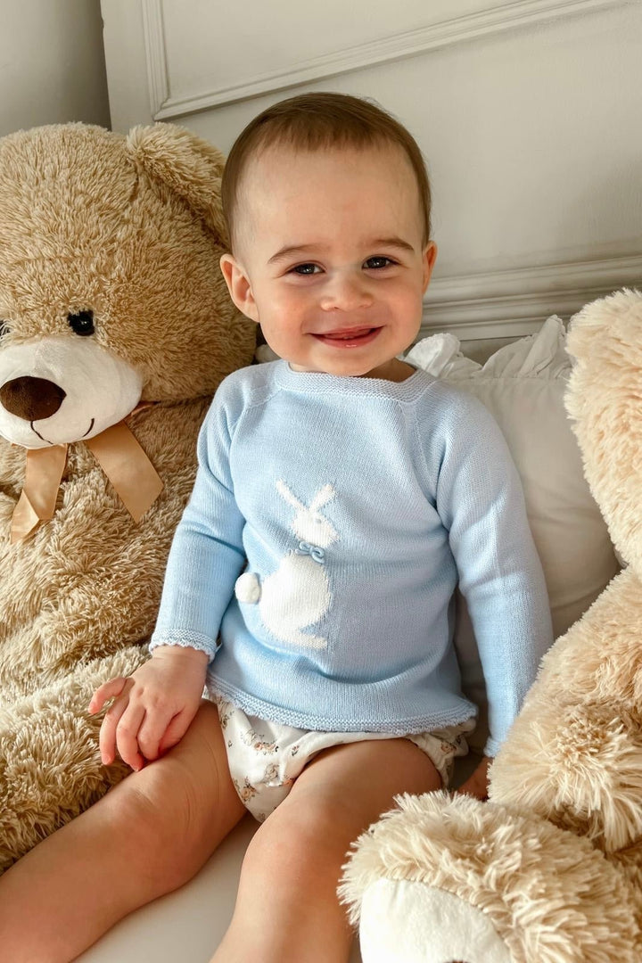 Granlei "Hadley" Blue Knit Peter Rabbit Top & Jam Pants - Millie and John