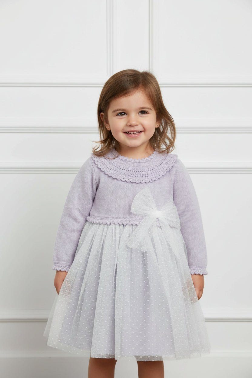 Granlei | "Honey" Lilac Shimmer Knit Tulle Dress Millie and John Granlei | "Honey" Lilac Shimmer Knit Tulle Dress Millie and John