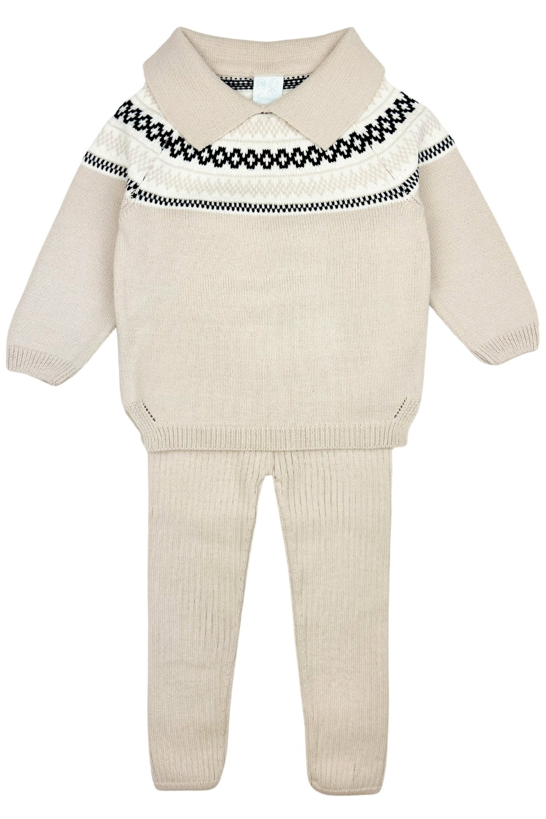 Granlei "Hunter" Stone & Black Fair Isle Knit Top & Leggings - Millie and John