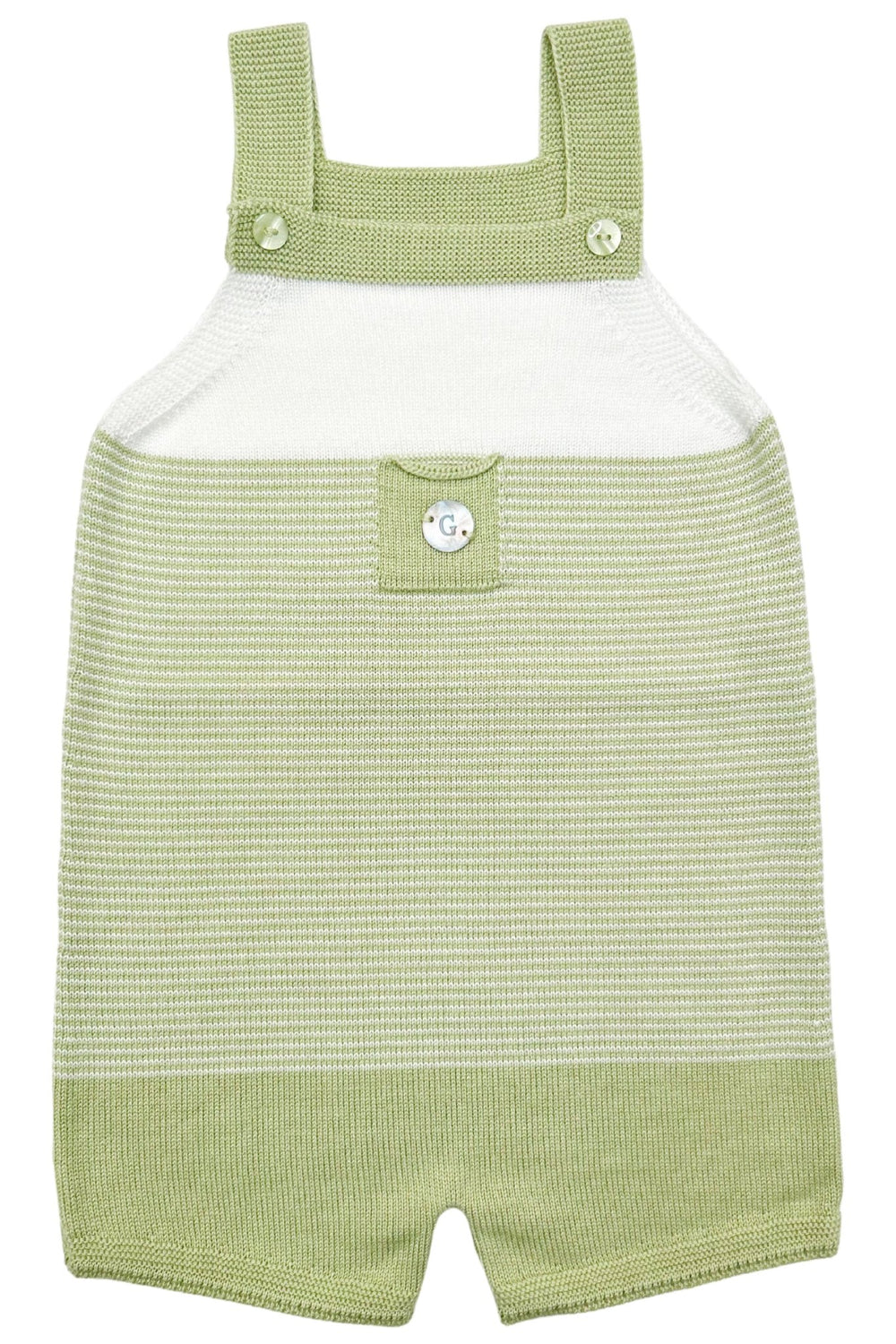 Granlei "Jagger" Pistachio Striped Knit Dungarees - Millie and John