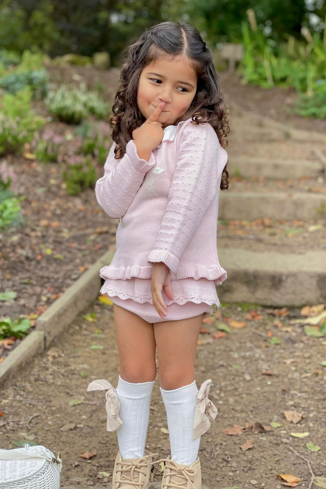 Granlei "Juno" Dusky Pink Knit Top & Bloomers - Millie and John