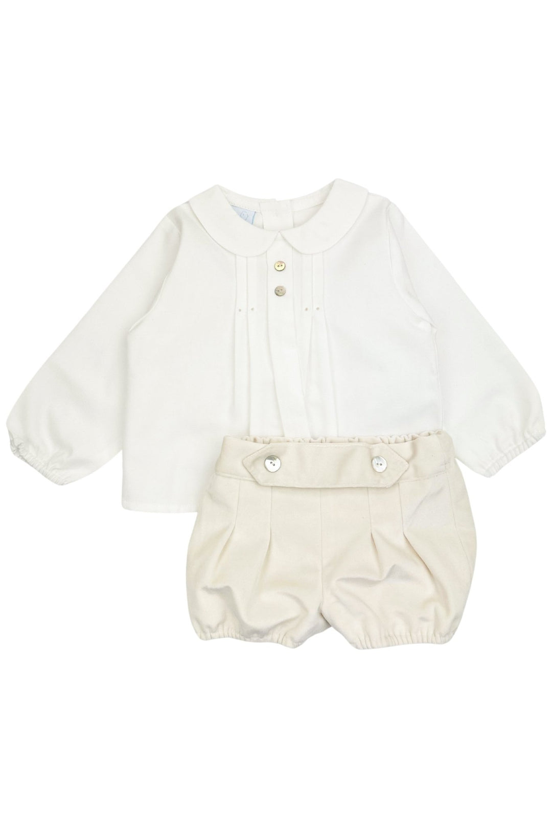 Granlei "Lucas" Ivory Shirt & Cream Velvet Jam Pants - Millie and John