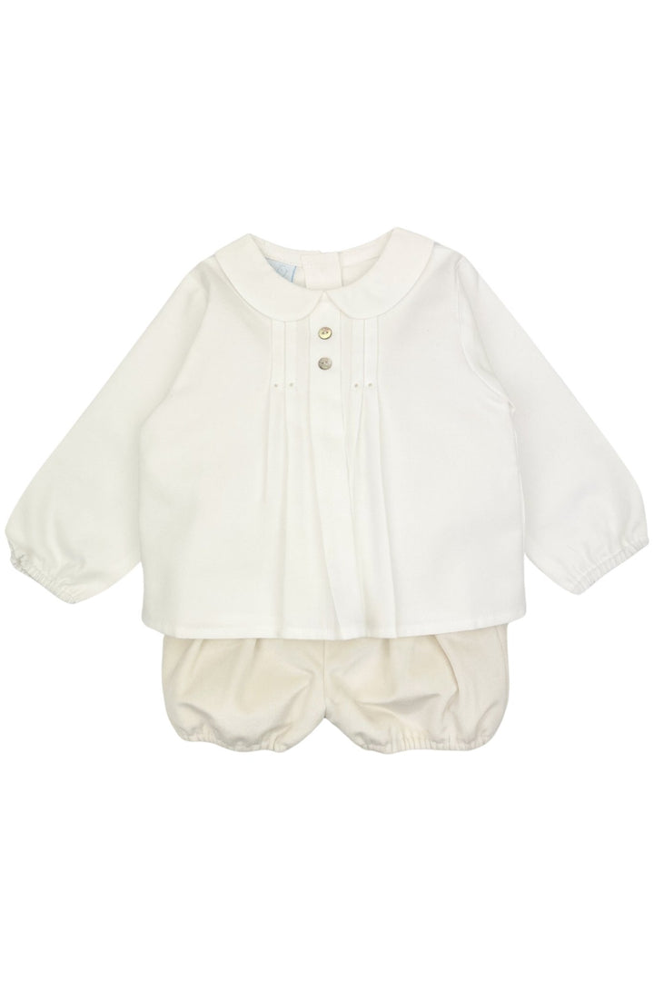 Granlei "Lucas" Ivory Shirt & Cream Velvet Jam Pants - Millie and John