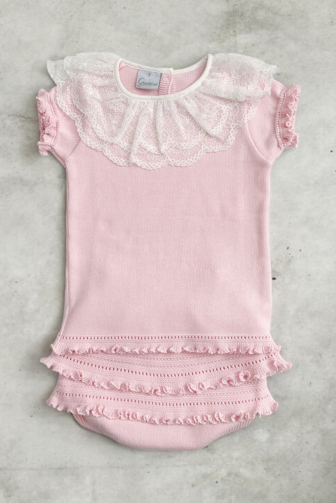 Granlei "Nuriyah" Pink Knitted Lace Top & Skort - Millie and John