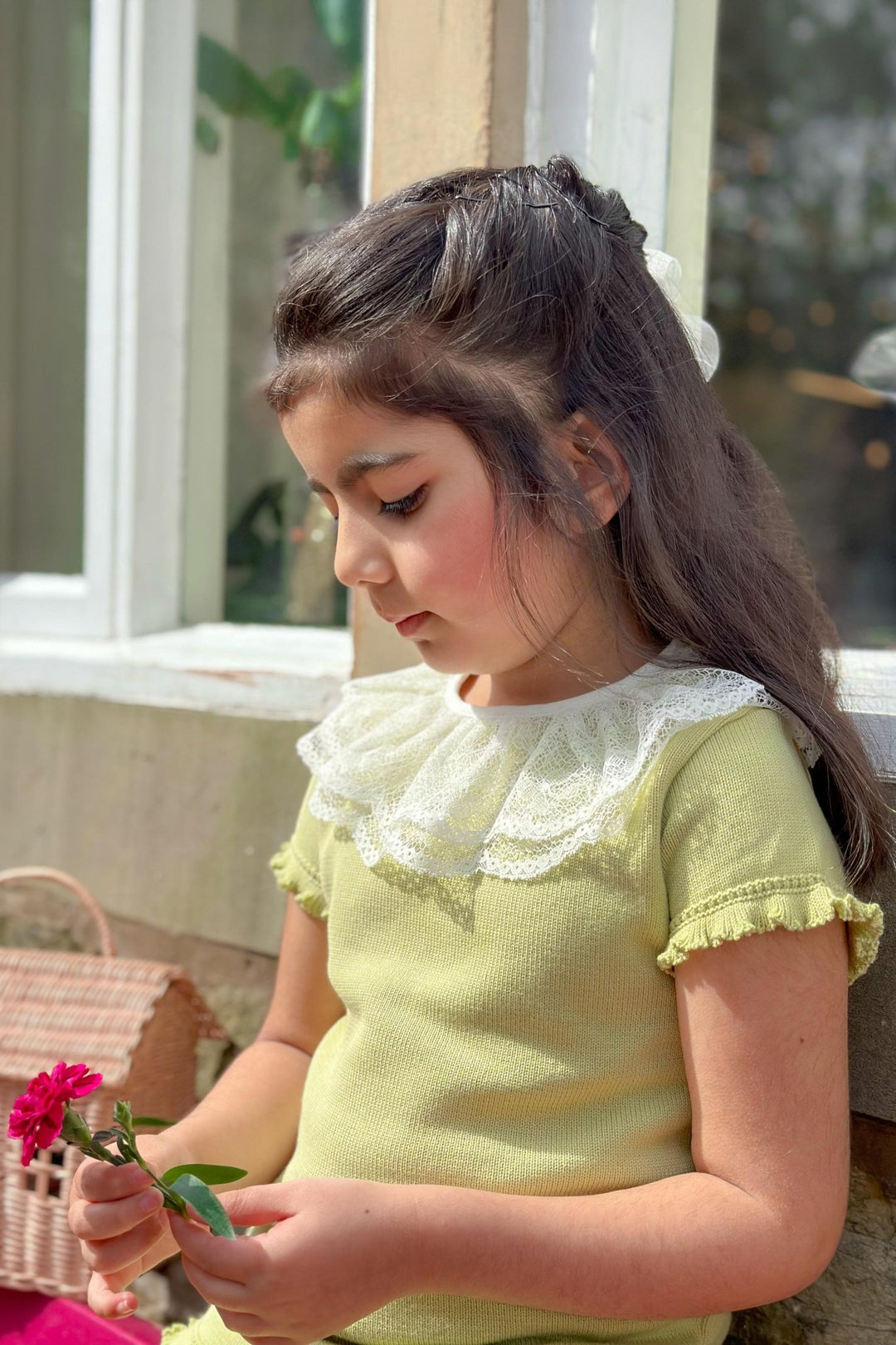 Granlei "Nuriyah" Pistachio Knitted Lace Top & Skort - Millie and John