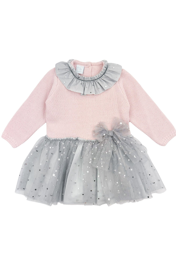 Granlei "Pixie" Dusky Pink & Grey Tulle Dress - Millie and John