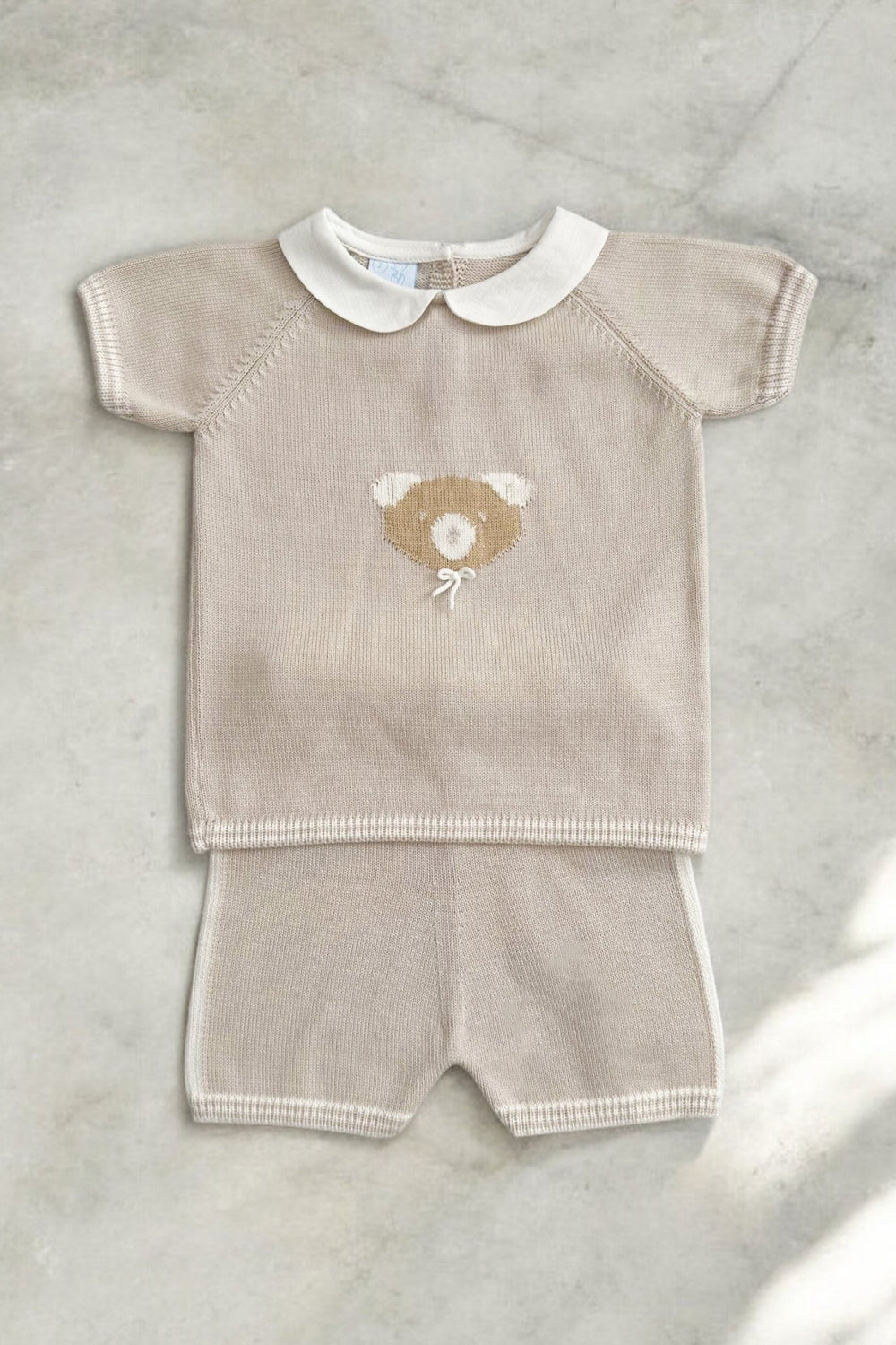 Granlei "Ralph" Stone Knitted Bear Top & Shorts - Millie and John