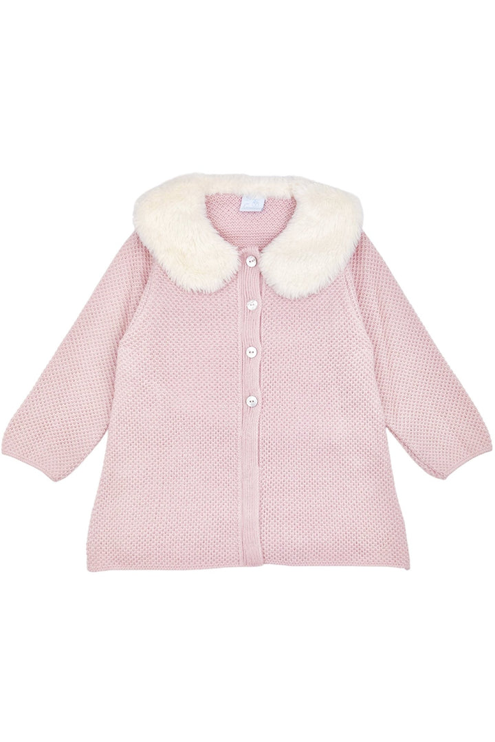Granlei "Sammie" Dusky Pink Knit Faux Fur Jacket - Millie and John