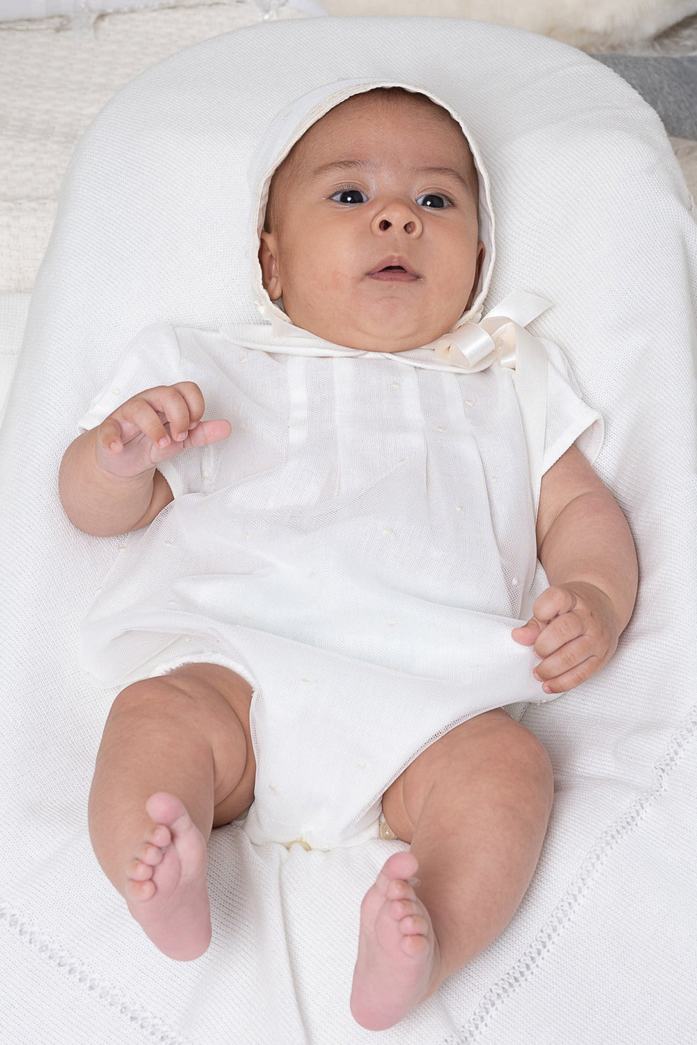 Granlei "Shay" Ivory Polka Dot Romper - Millie and John