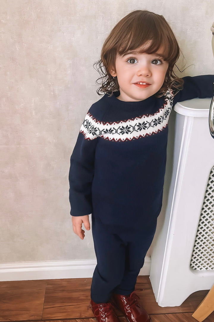 Granlei "Silas" Navy Knitted Tracksuit - Millie and John