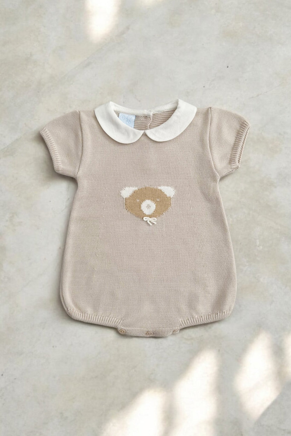 Granlei "Teddy" Stone Knitted Bear Romper - Millie and John