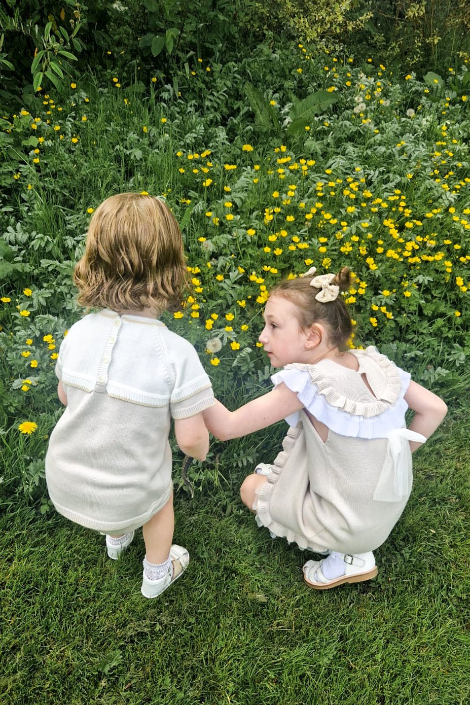 Granlei "Theo" Stone, Ivory & Beige Knit Top & Shorts - Millie and John