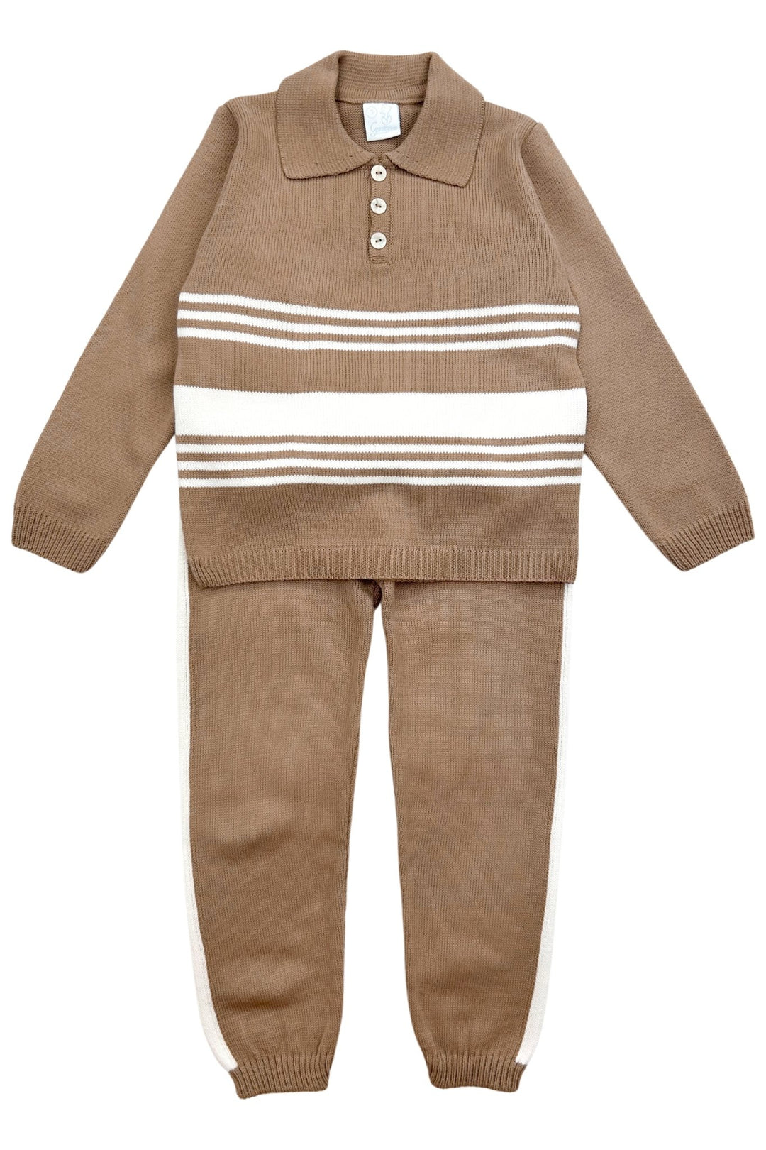 Granlei "Theodore" Caramel Brown Stripe Tracksuit - Millie and John