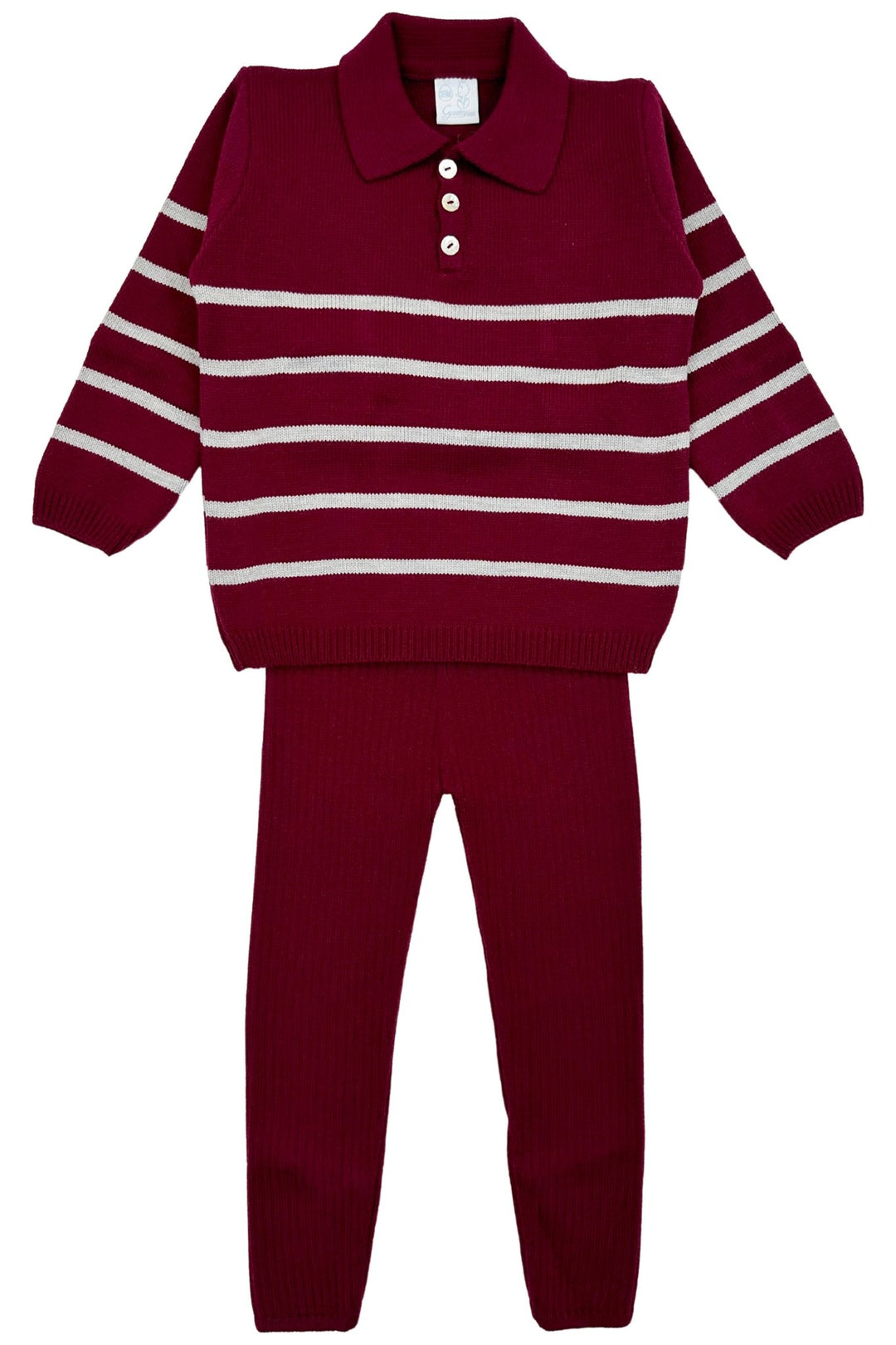 Granlei "Tommy" Burgundy Striped Knit Top & Leggings - Millie and John