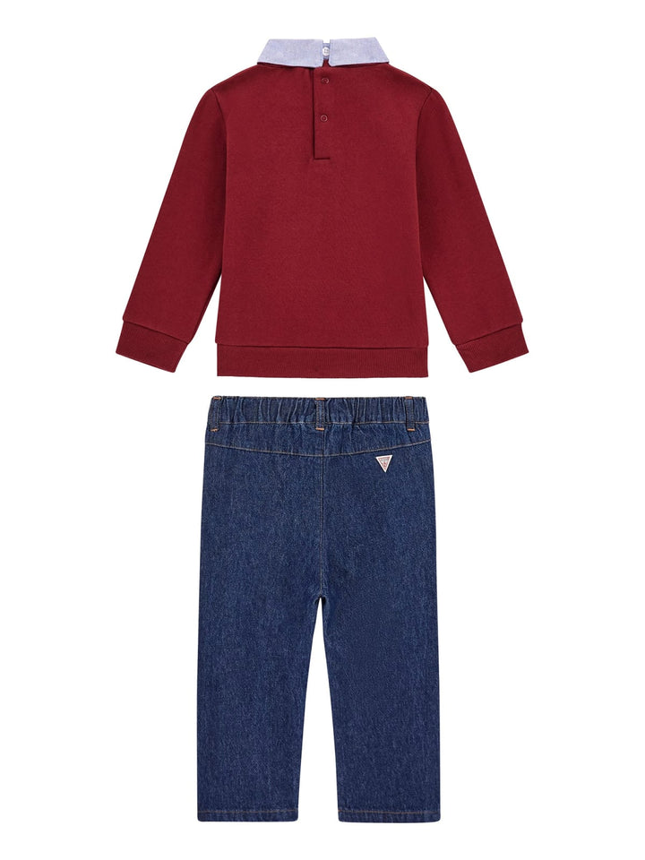 GUESS® Kids "Archie" Burgundy Varsity Sweatshirt & Trousers - Millie and John