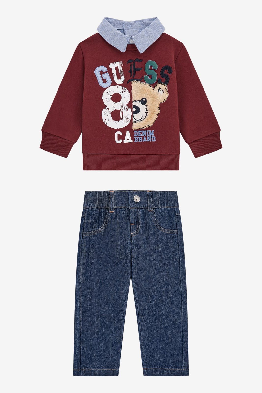 GUESS® Kids "Archie" Burgundy Varsity Sweatshirt & Trousers - Millie and John