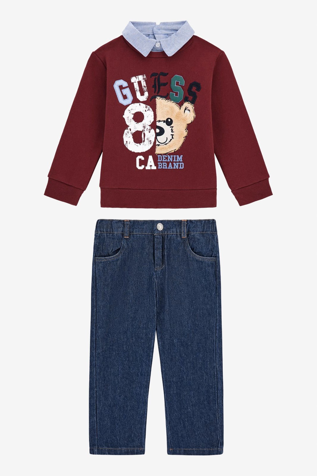 GUESS® Kids "Archie" Burgundy Varsity Sweatshirt & Trousers - Millie and John