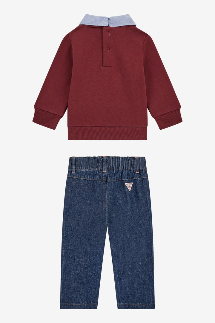 GUESS® Kids "Archie" Burgundy Varsity Sweatshirt & Trousers - Millie and John