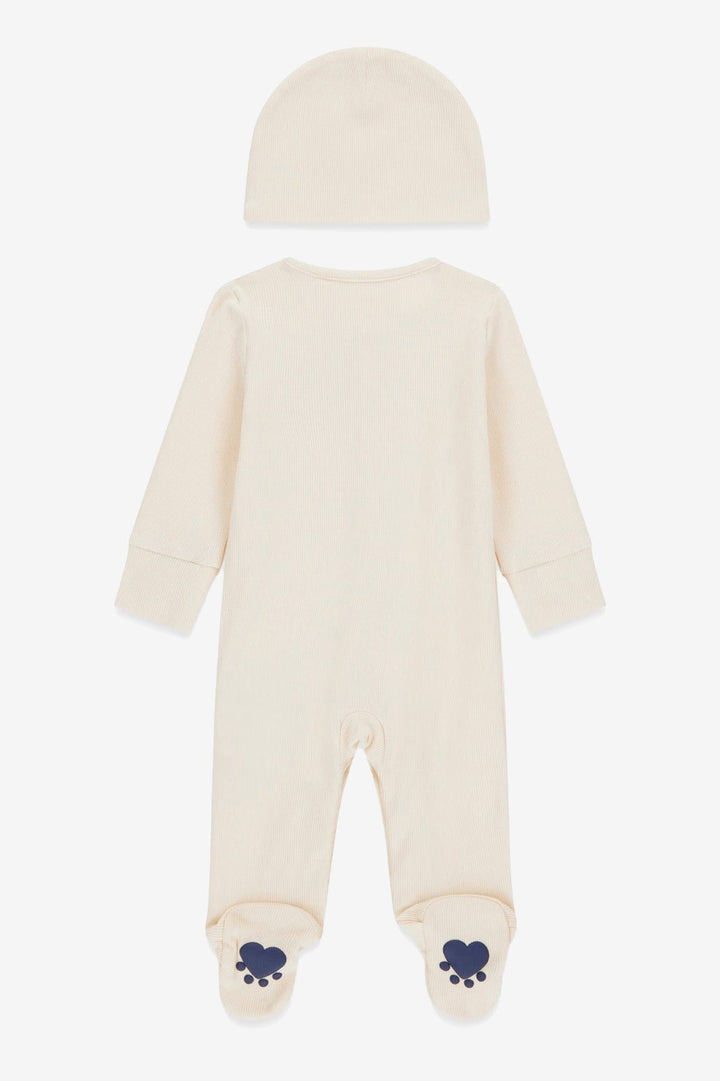 GUESS® Kids "Beau" Sand Ribbed Teddy Sleepsuit & Hat - Millie and John