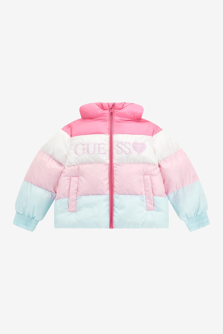 GUESS® Kids "Bella" Pink & Blue Colour Block Padded Jacket - Millie and John