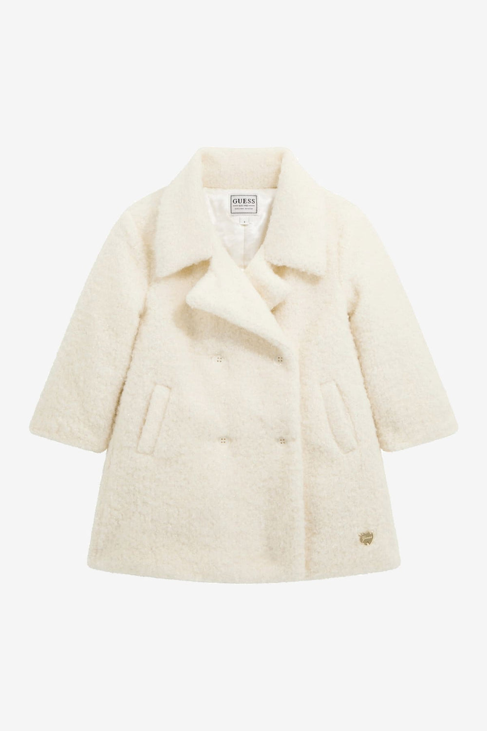 GUESS® Kids "Callista" Cream Shimmer Sherpa Coat - Millie and John