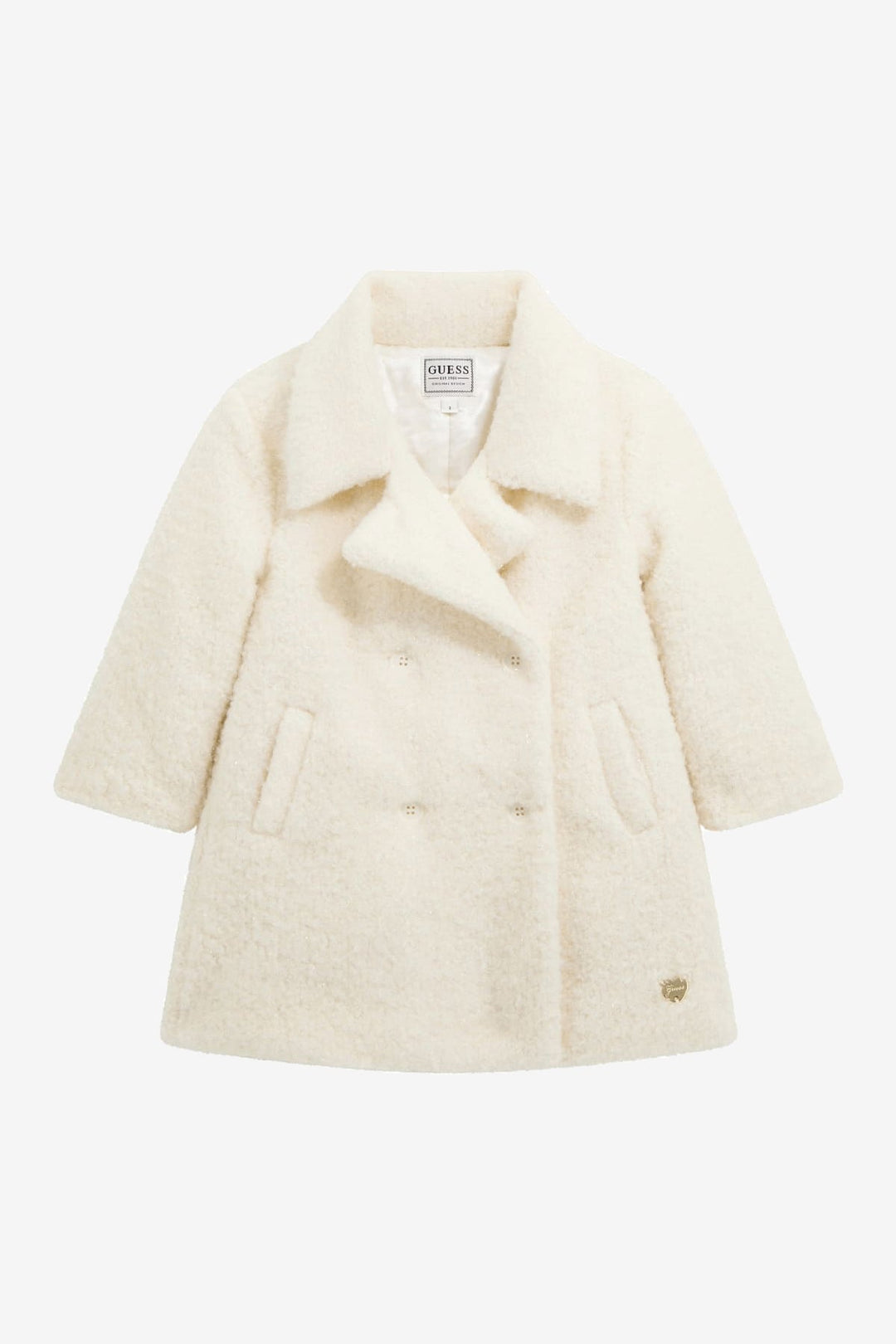 GUESS® Kids "Callista" Cream Shimmer Sherpa Coat - Millie and John