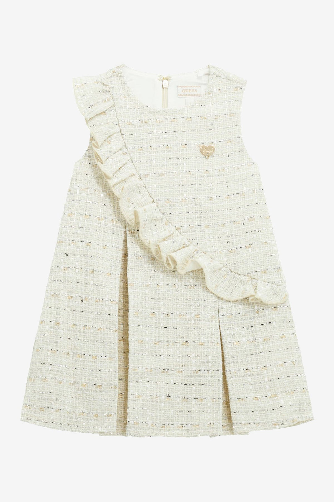 GUESS® Kids "Cassandra" Cream Shimmer Tweed Dress - Millie and John