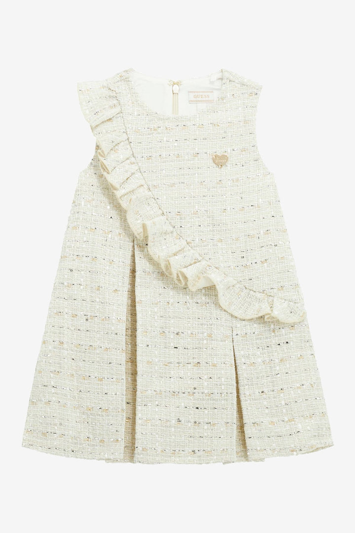 GUESS® Kids "Cassandra" Cream Shimmer Tweed Dress - Millie and John