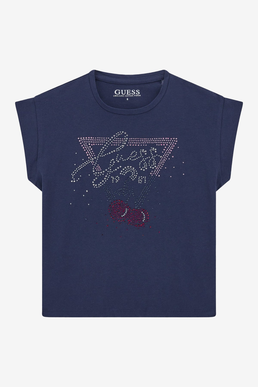 GUESS® Kids "Celeste" Navy Diamanté Cherry T-Shirt - Millie and John