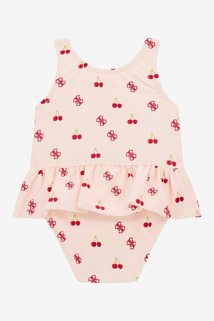 GUESS® Kids "Cherry" Pink & Red Cherry Print Swimswuit - Millie and John