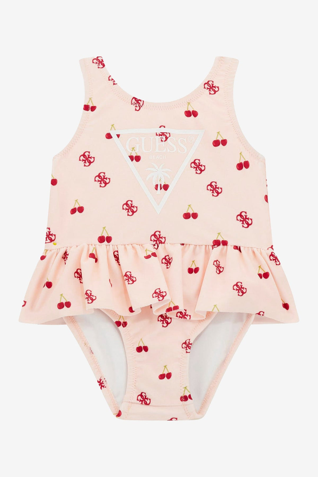 GUESS® Kids "Cherry" Pink & Red Cherry Print Swimswuit - Millie and John