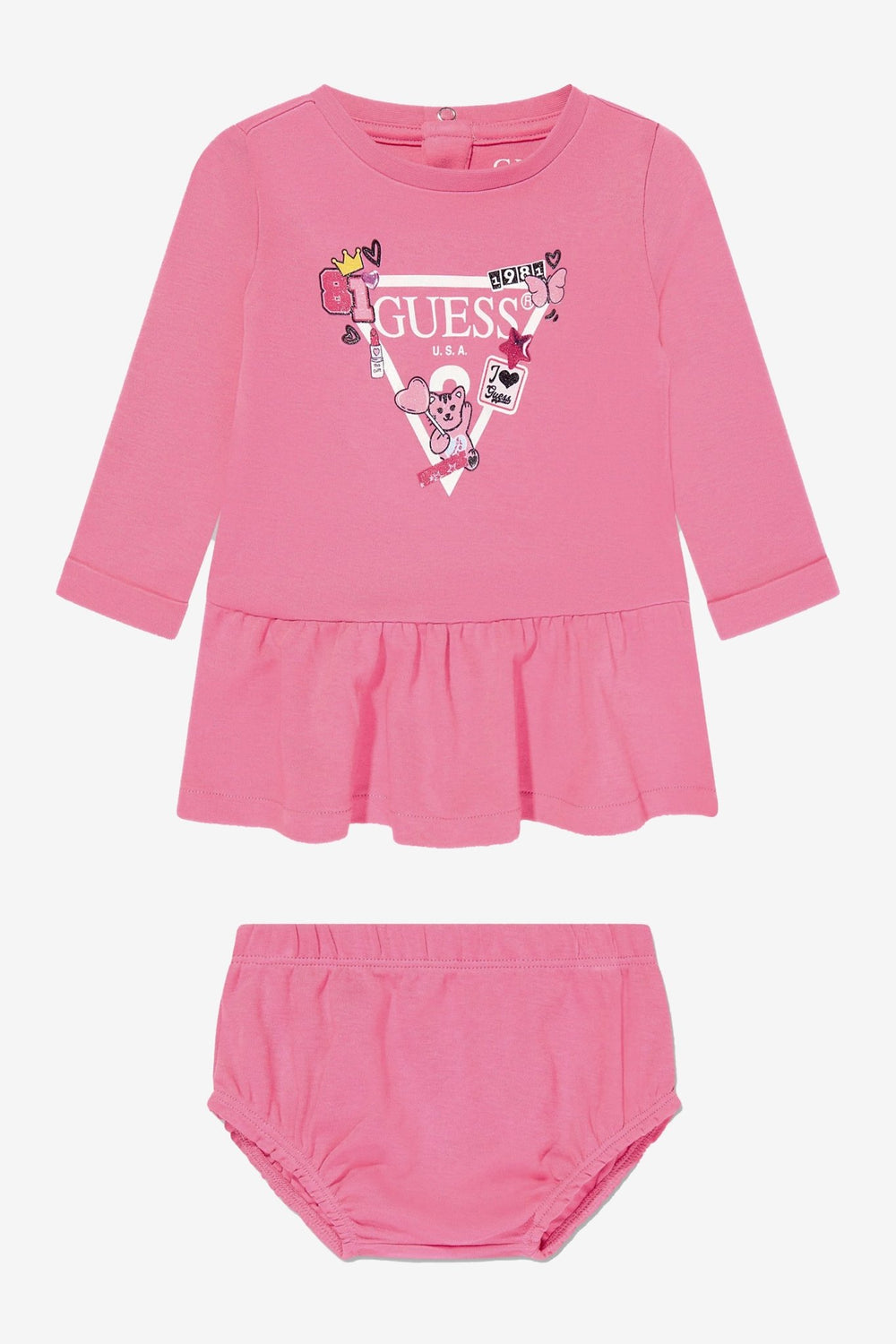 GUESS® Kids "Chloe" Hot Pink Drop Waist Dress - Millie and John
