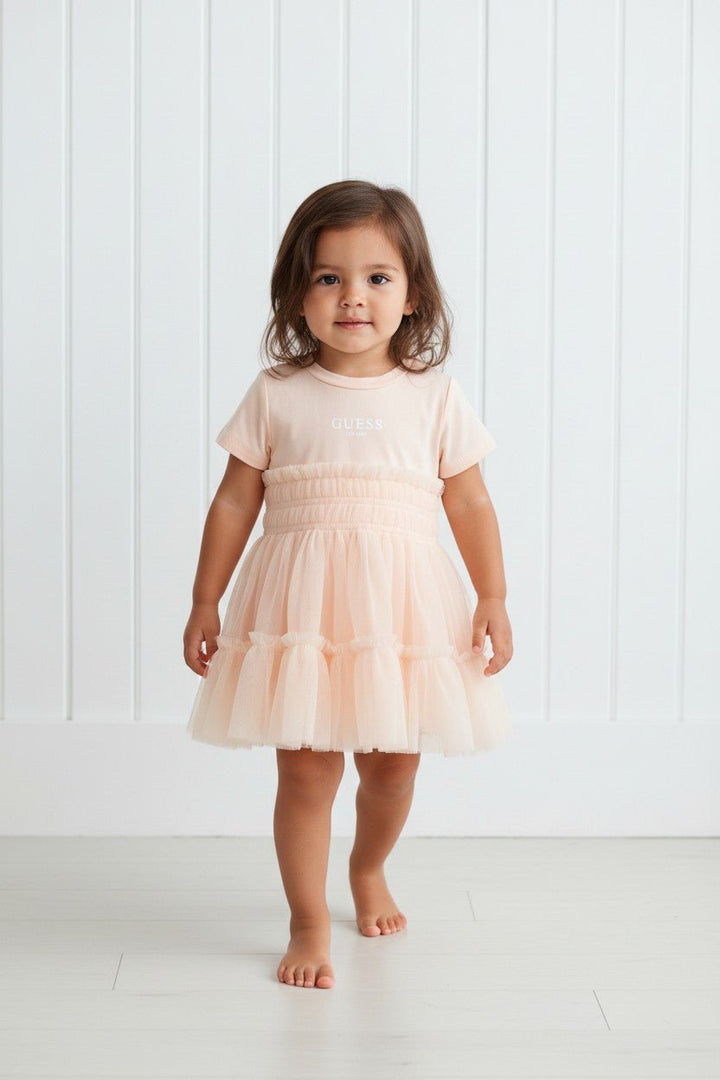 GUESS® Kids "Clara" Pale Peach Tulle Dress - Millie and John