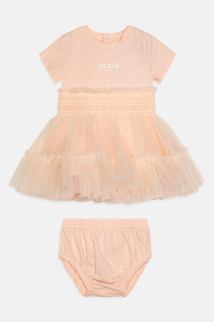 GUESS® Kids "Clara" Pale Peach Tulle Dress - Millie and John