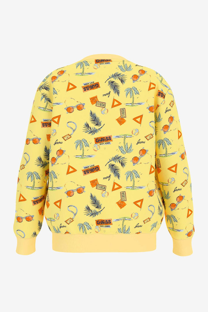 GUESS® Kids "Coby" Yellow Summer Print Sweatshirt - Millie and John