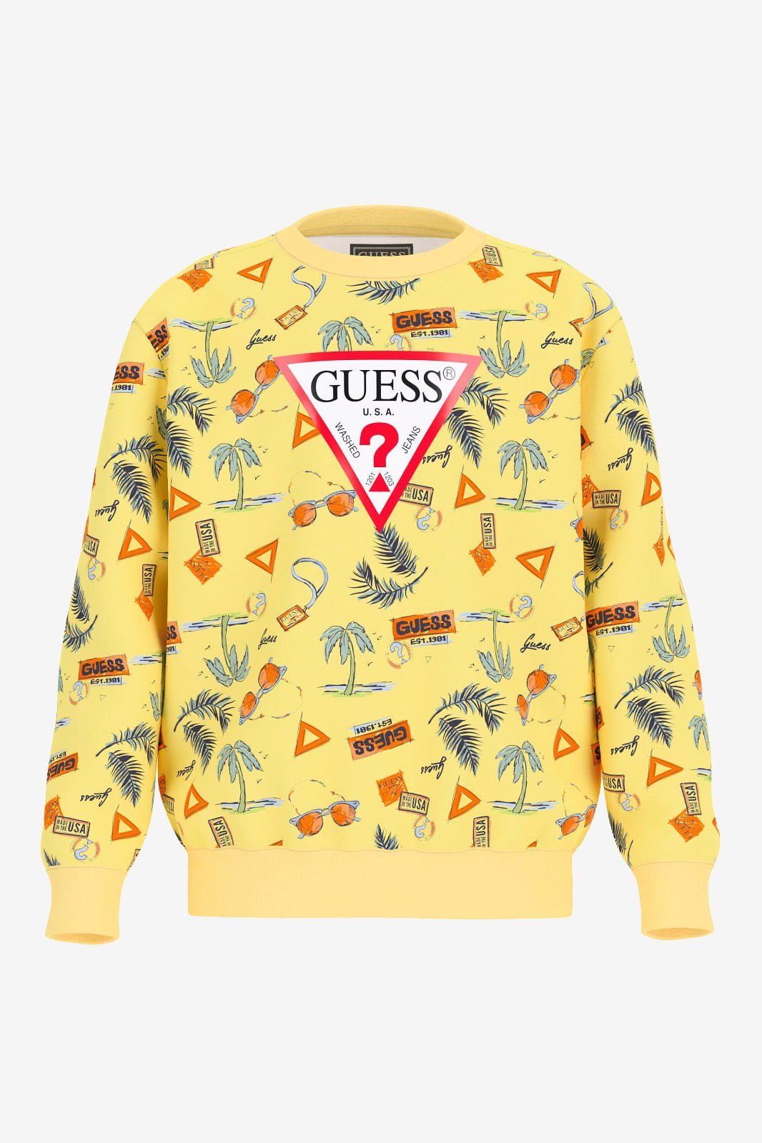GUESS® Kids "Coby" Yellow Summer Print Sweatshirt - Millie and John