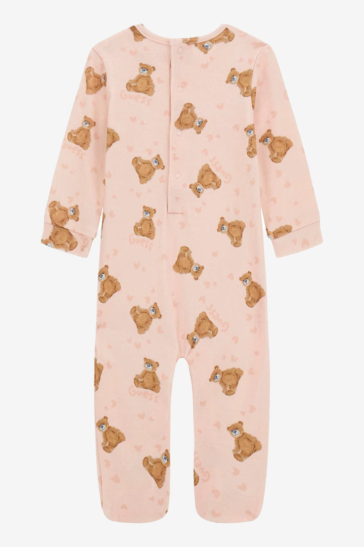 GUESS® Kids "Dolly" Pink Bear Print Sleepsuit - Millie and John