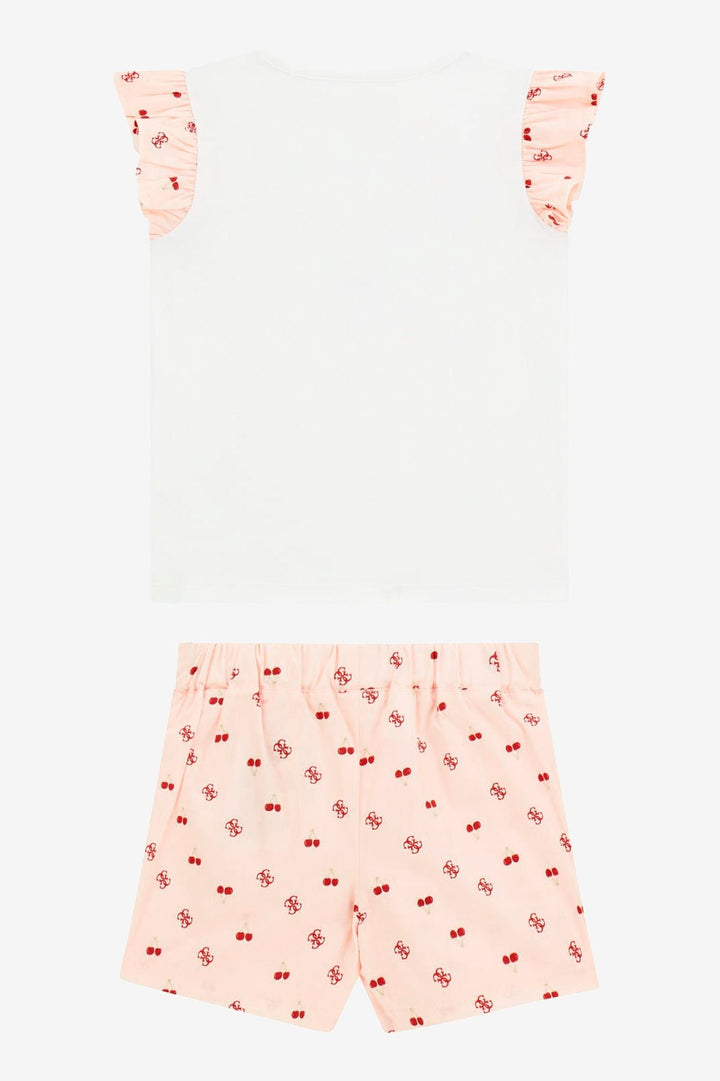 GUESS® Kids "Dulcie" Peach & Red Cherry Print Top & Skort - Millie and John