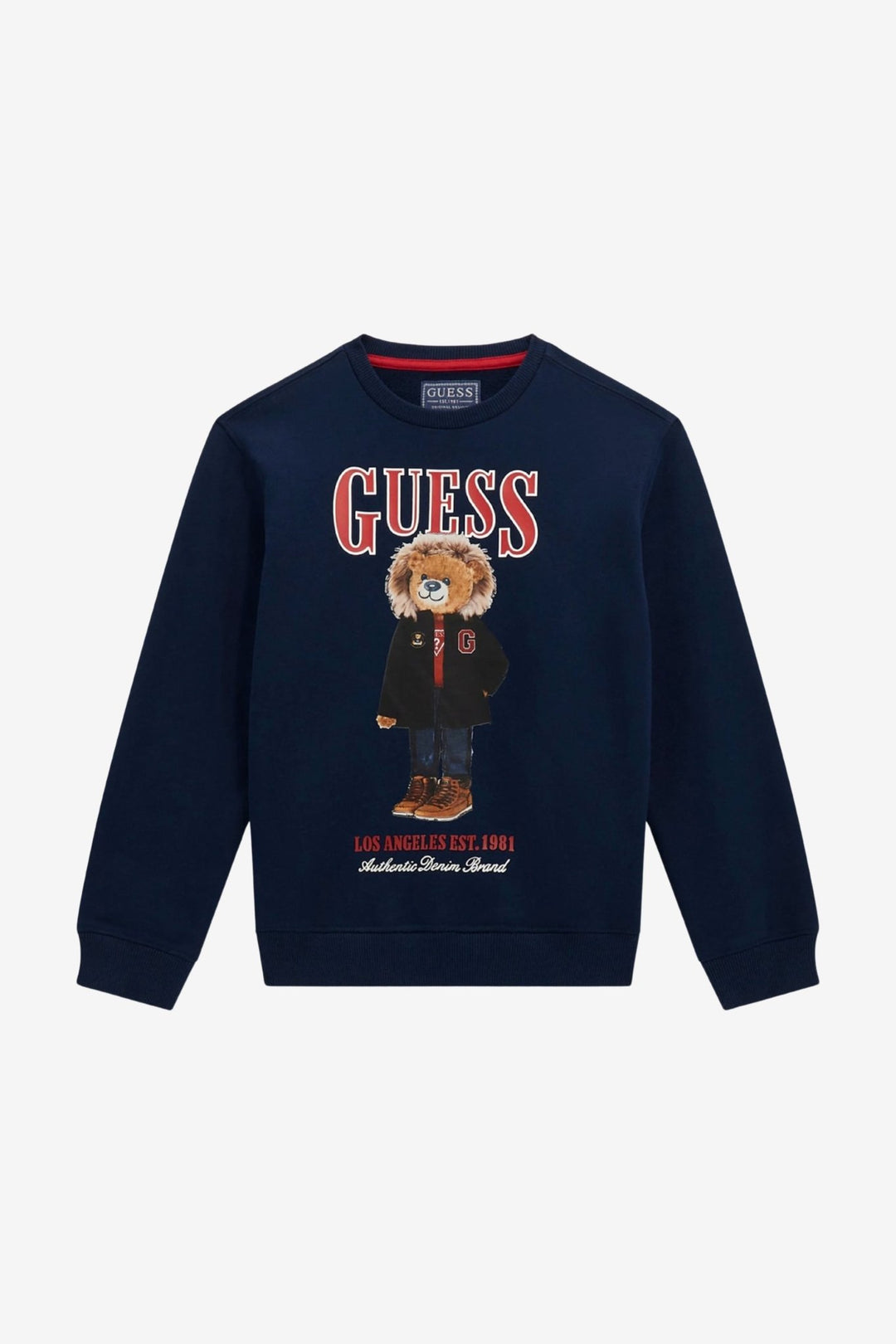 GUESS® Kids "Eddie" Navy & Red Winter Bear Sweatshirt - Millie and John