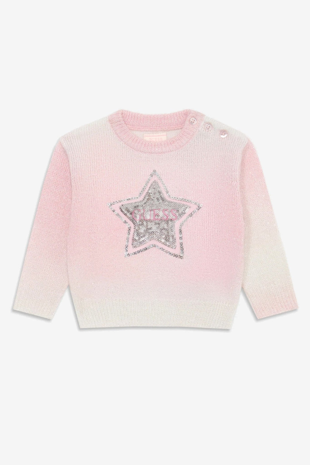 GUESS® Kids "Elsie" Pink Shimmer Knit Jumper - Millie and John