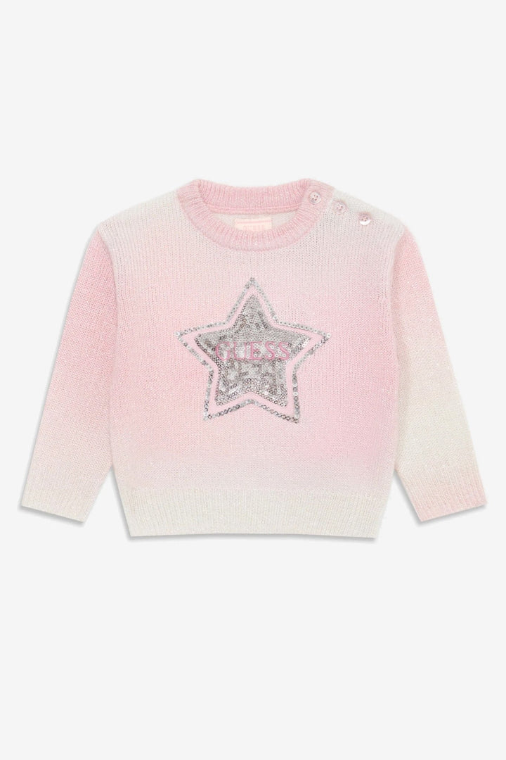 GUESS® Kids "Elsie" Pink Shimmer Knit Jumper - Millie and John