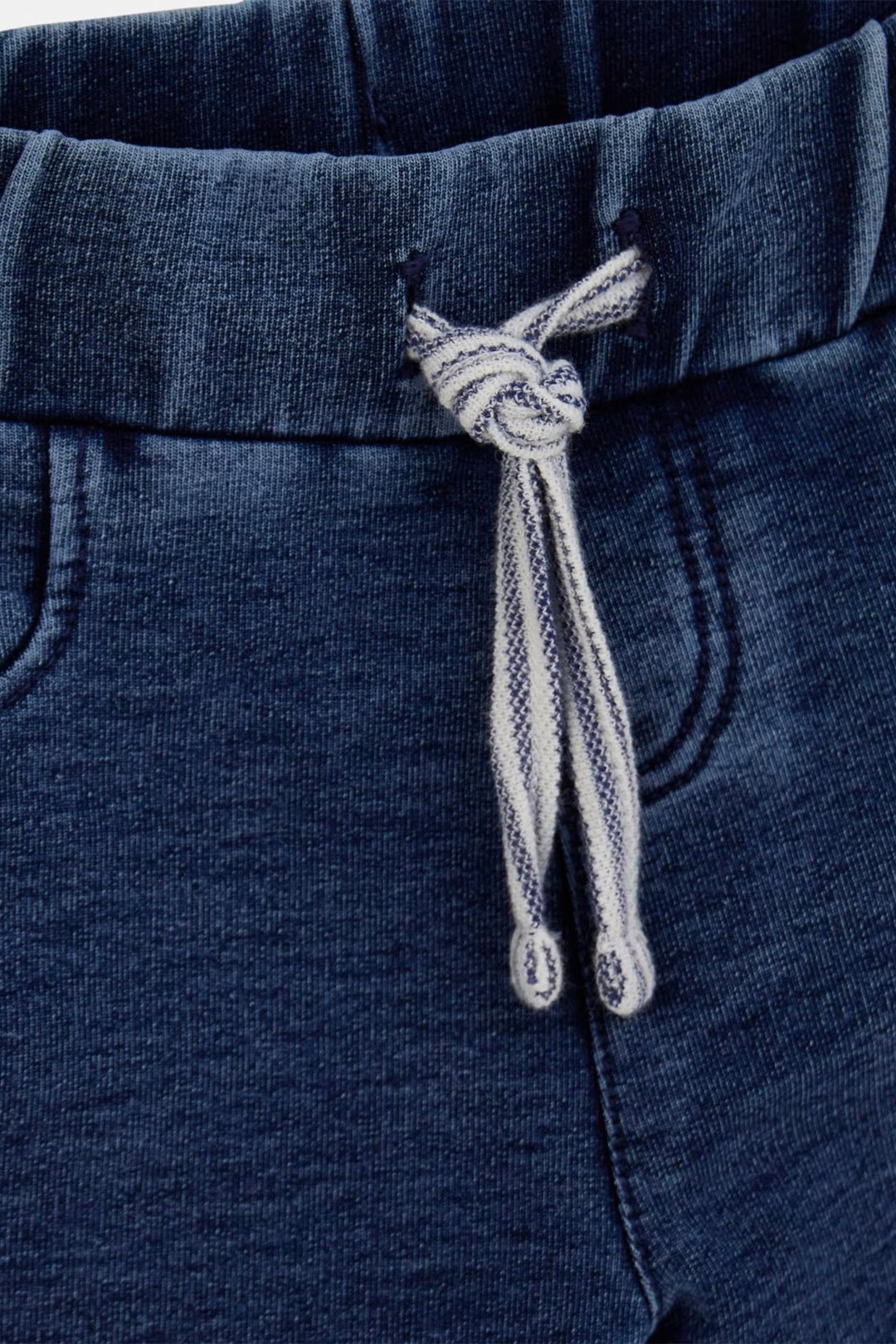 GUESS® Kids "Ewan" Navy Striped Knit Polo Shirt & Denim Shorts - Millie and John