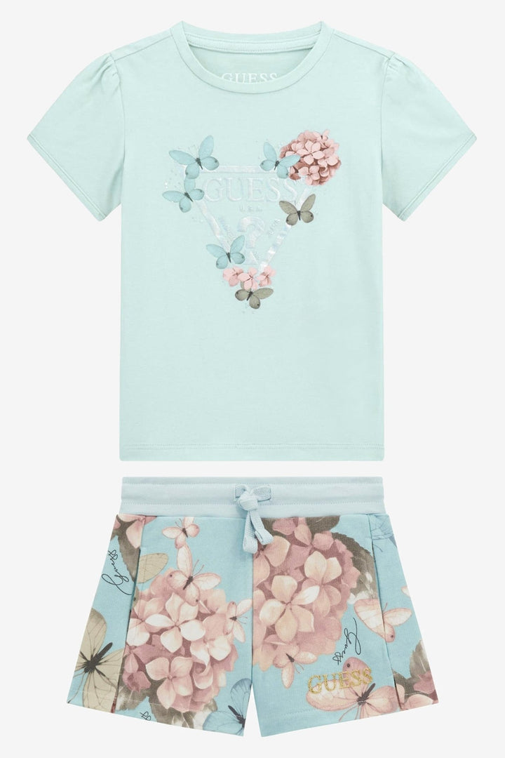 GUESS® Kids "Faye" Mint T-Shirt & Butterfly Shorts - Millie and John