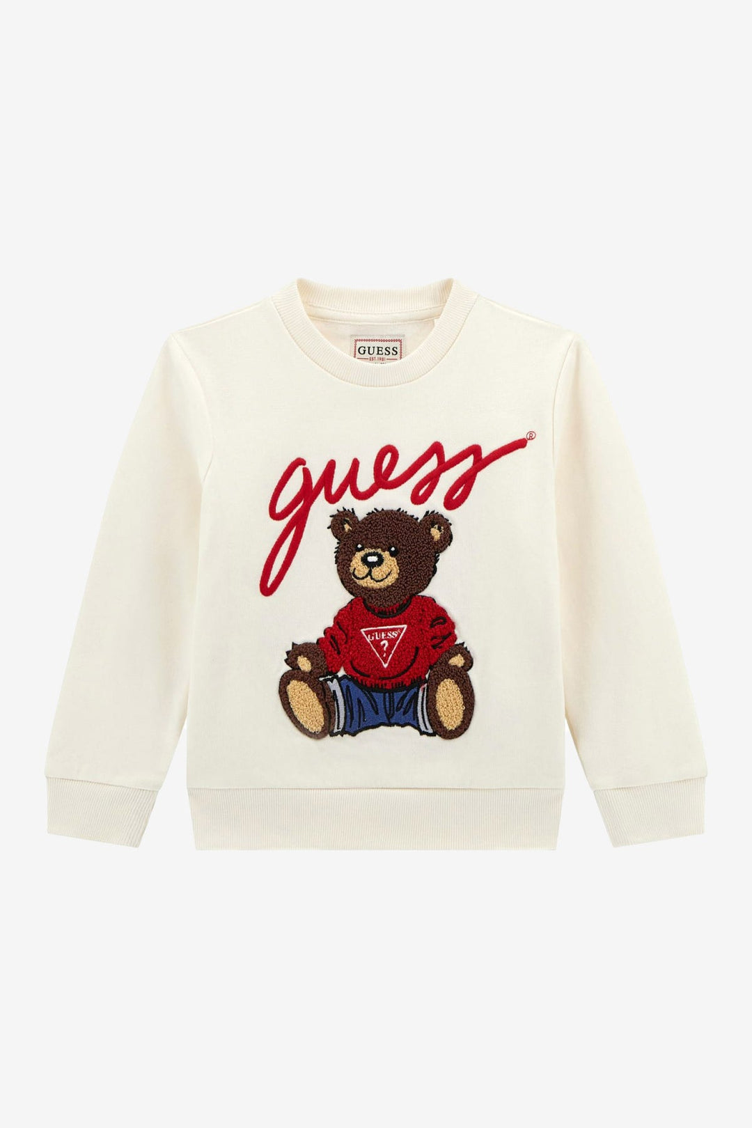 GUESS® Kids "Frankie" Ivory Teddy Bear Sweatshirt - Millie and John