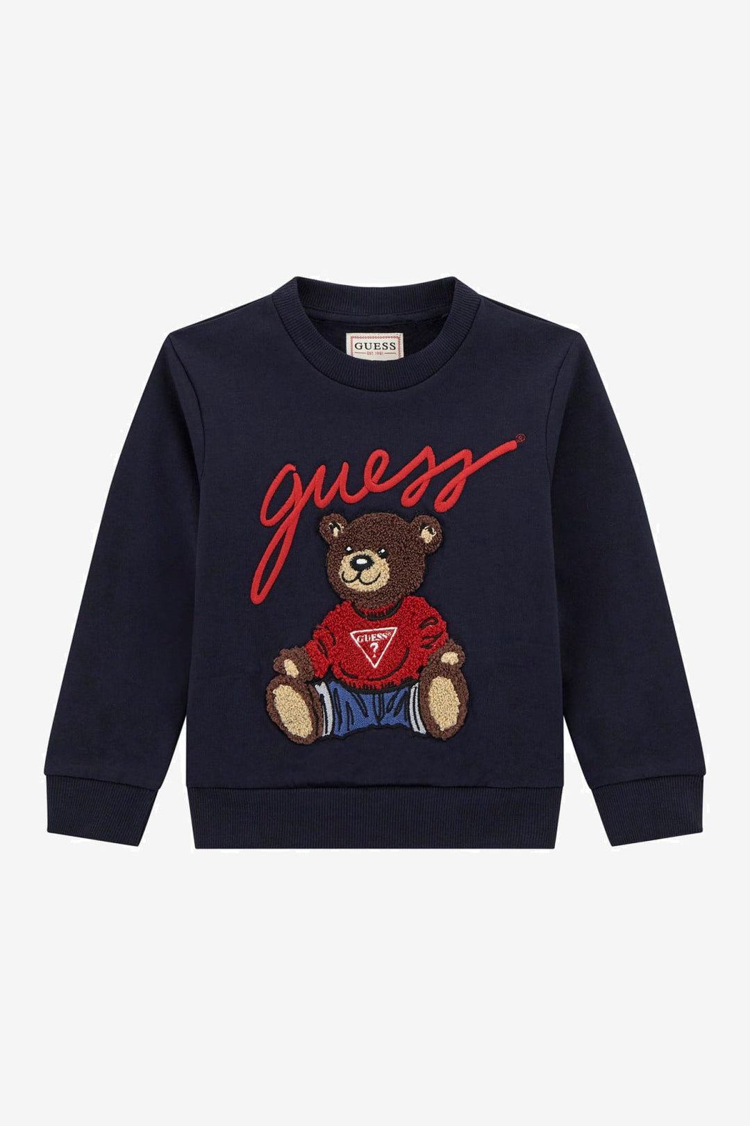 GUESS® Kids "Frankie" Navy Teddy Bear Sweatshirt - Millie and John