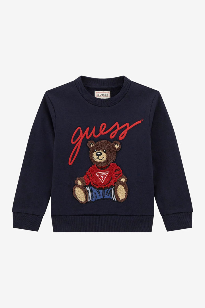 GUESS® Kids "Frankie" Navy Teddy Bear Sweatshirt - Millie and John