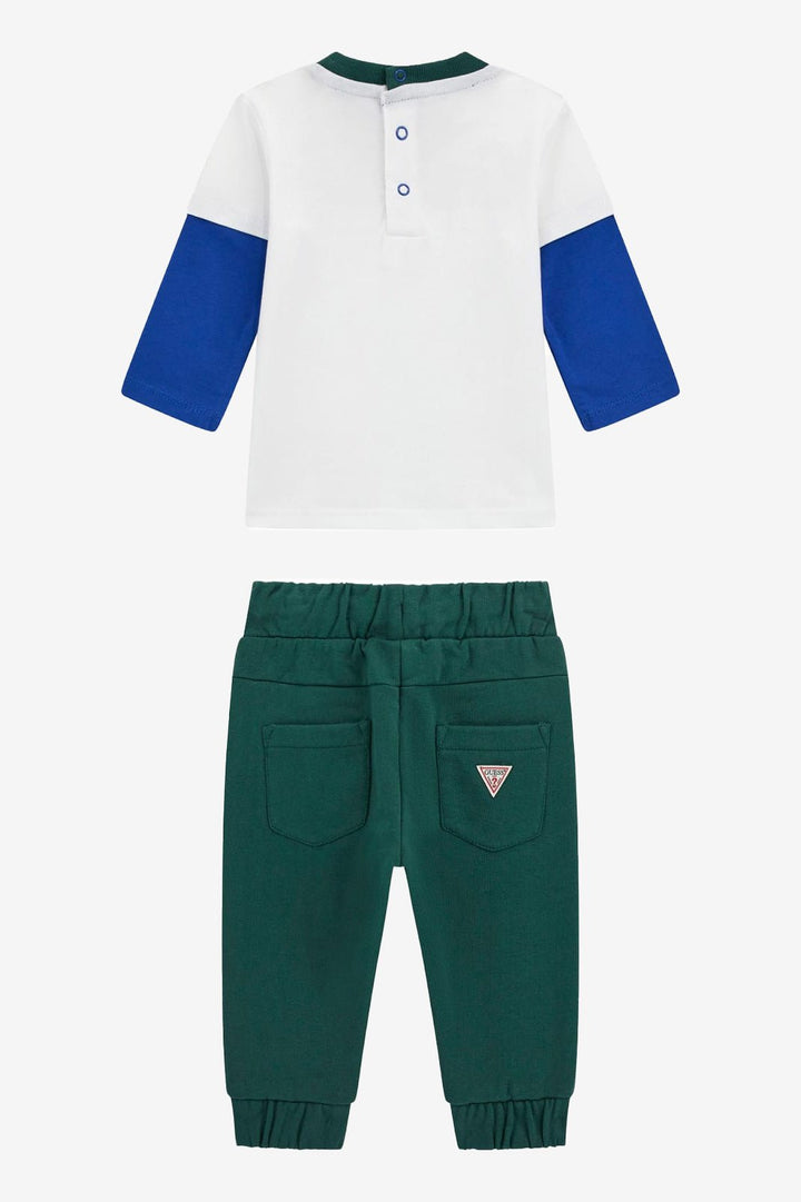 GUESS® Kids "Freddie" Blue & Green Bear Top & Joggers - Millie and John