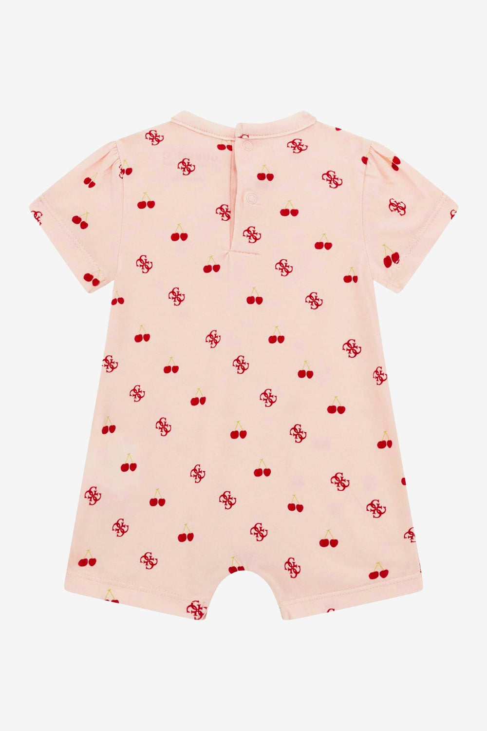 GUESS® Kids "Goldie" Peach & Red Cherry Print Romper - Millie and John