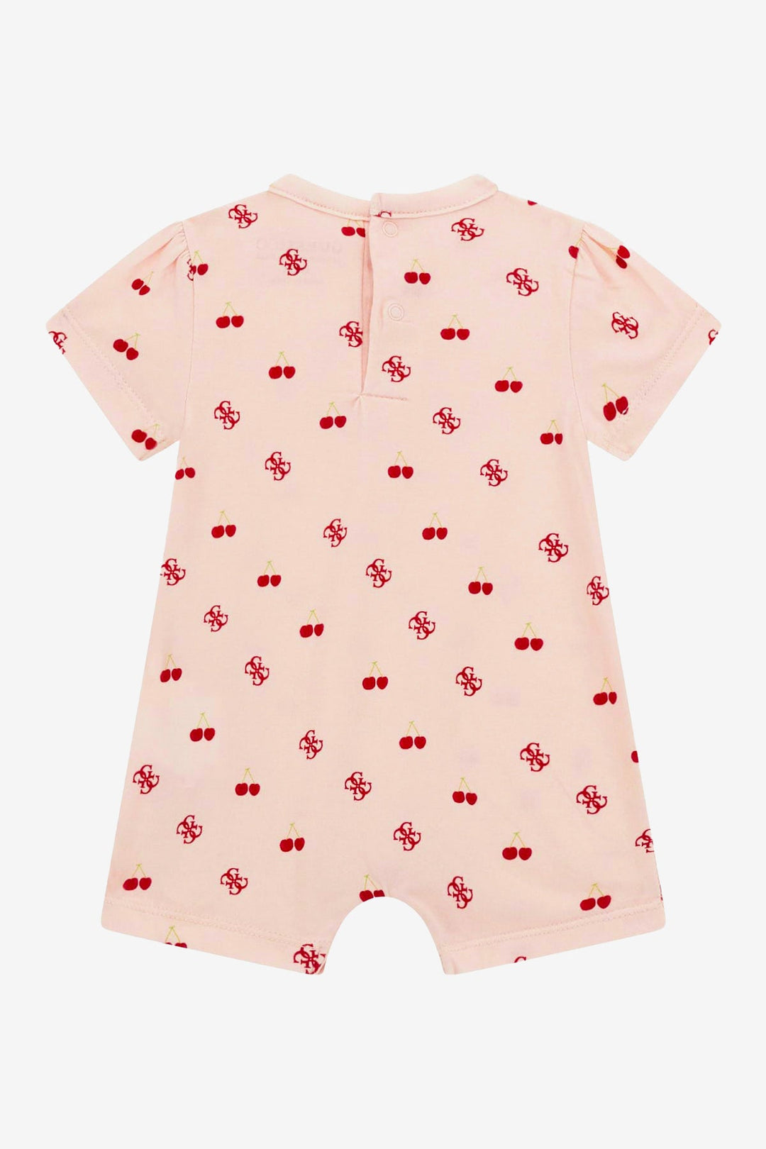 GUESS® Kids "Goldie" Peach & Red Cherry Print Romper - Millie and John